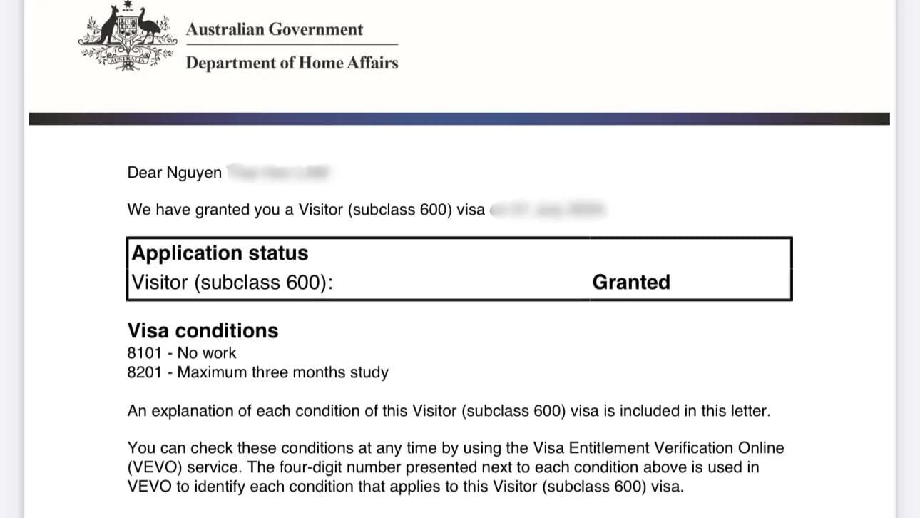Kết quả Visa Úc do Visa Viettin hỗ trợ
