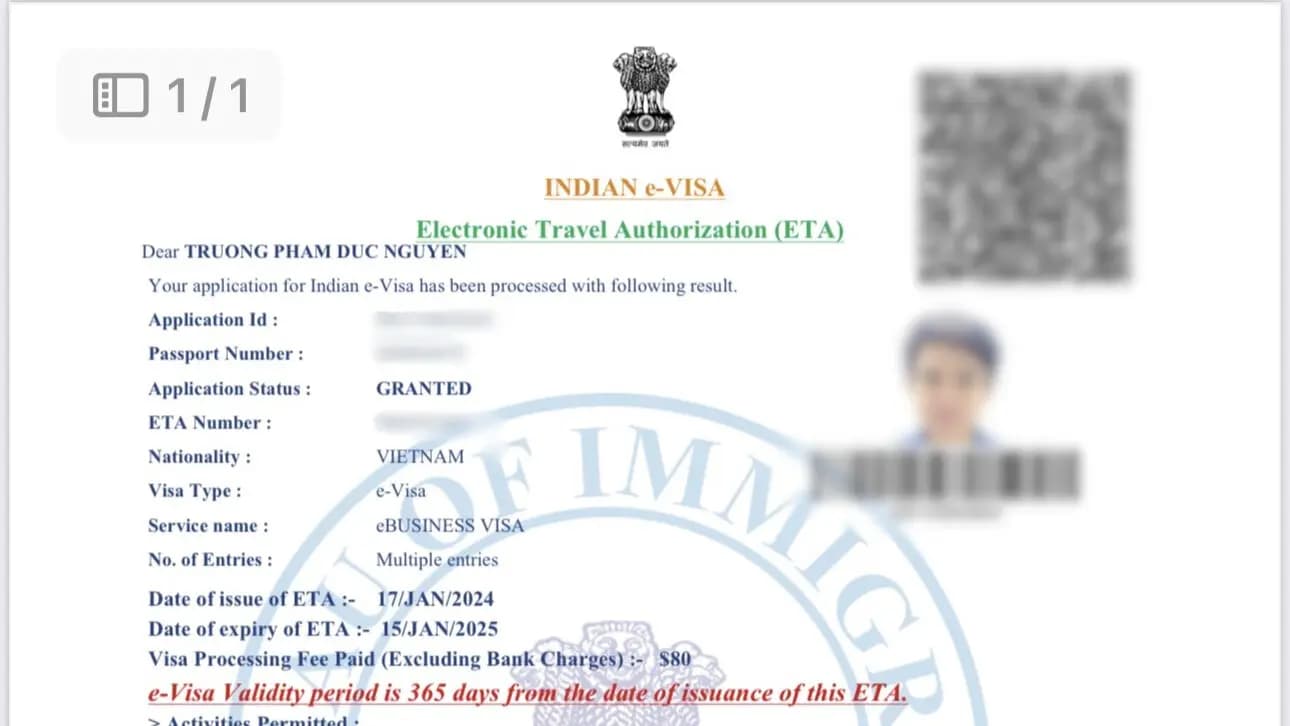 Kết quả Visa Ấn Độ do Visa Viettin hỗ trợ