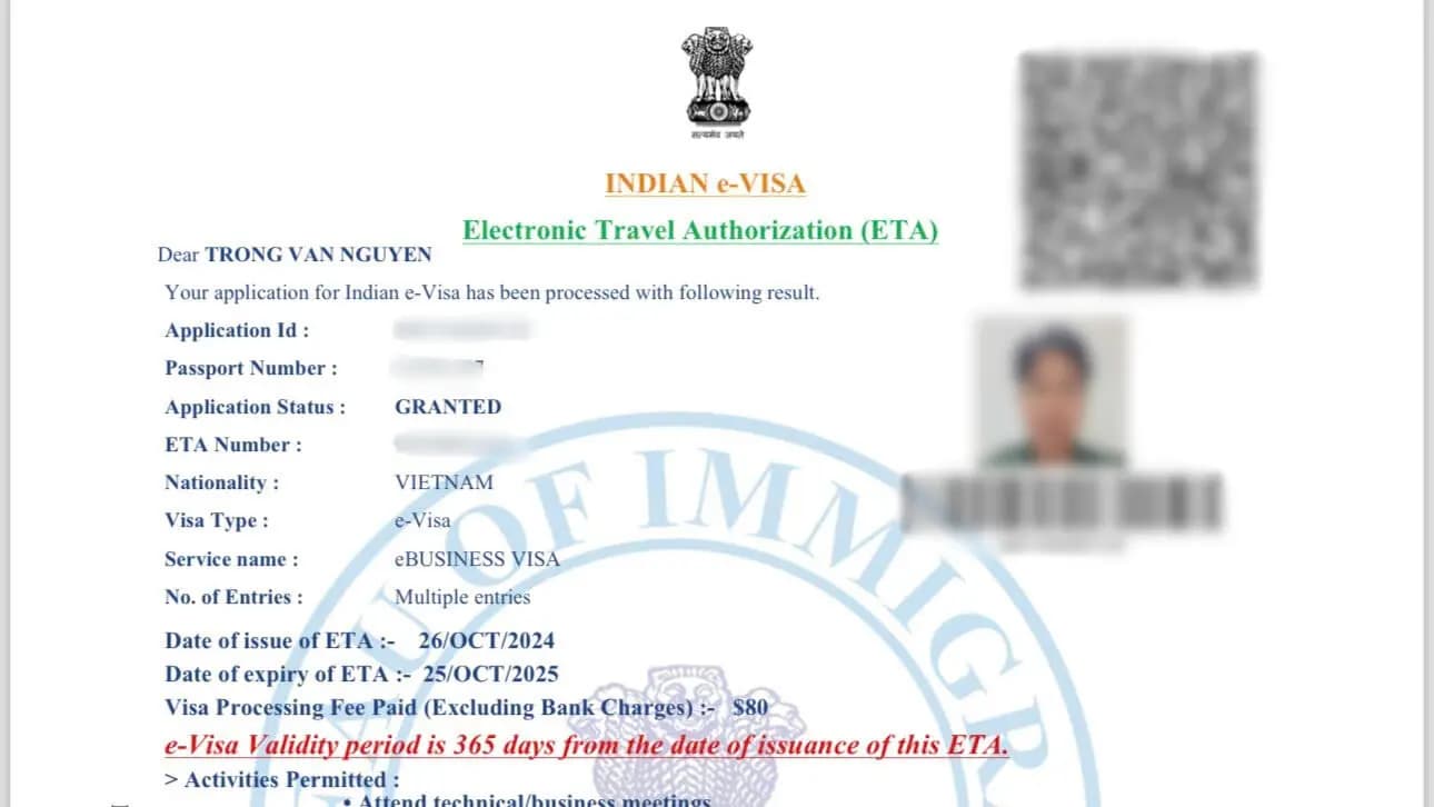 Kết quả Visa Ấn Độ do Visa Viettin hỗ trợ