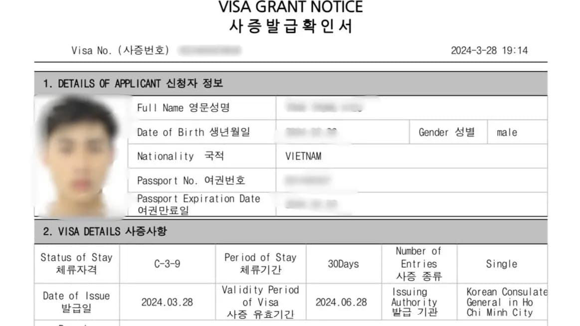 Kết quả Visa Hàn Quốc do Visa Viettin hỗ trợ