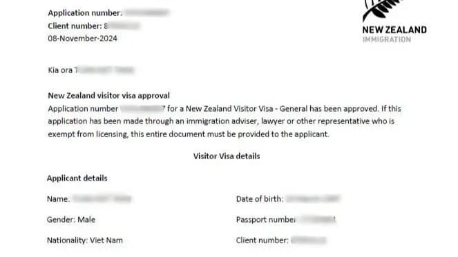 Kết quả Visa New Zealand do Visa Viettin hỗ trợ