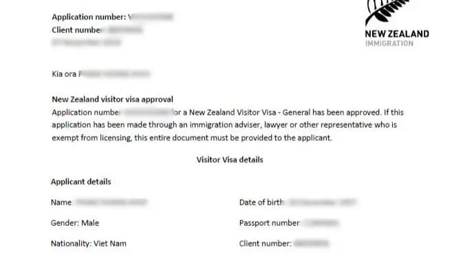 Kết quả Visa New Zealand do Visa Viettin hỗ trợ